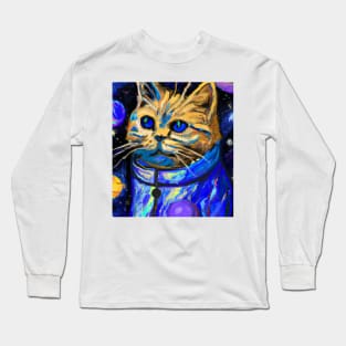 Van gogh space cat Long Sleeve T-Shirt